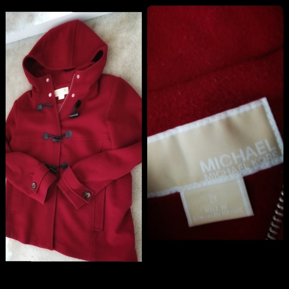 Like new 100% Wool Michael Kors red coat.